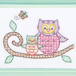 Jack Dempsey Needle Art Sampler 8in x 10in Owls