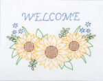 Jack Dempsey Needle Art Welcome Sunflowers 11in x 14in Sampler
