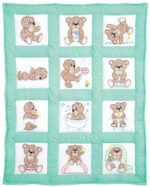 Jack Dempsey Needle Art Nursery Quilt Blocks Teddy Bear