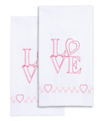 Jack Dempsey Needle Art Love Decorative Hand Towels