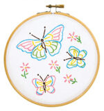Jack Dempsey Needle Art Fluttering Butterflies 6 Inch Hoop Kit