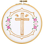 Jack Dempsey Needle Art Cross 6 Inch Hoop Kit