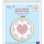 Jack Dempsey Needle Art Cross-Stitch Heart and Lace 6 Inch Hoop Kit