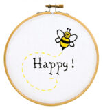 Jack Dempsey Needle Art Bee Happy 6 Inch Hoop Kit