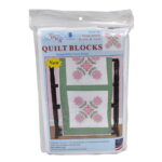 Jack Dempsey Needle Art Cross Stitch Hearts and Lace 18 Inch Quilt Blocks