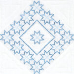 Jack Dempsey Needle Art White XX Stars 18in Quilt Blocks