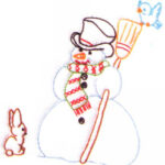 Jack Dempsey Needle Art Snowman 9in Quilt Blocks