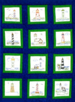 Jack Dempsey Needle Art Lighthouses 9in Quilt Blocks