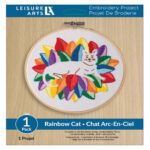 Leisure Arts Rainbow Cat 6 Inch Embroidery Kit 49807