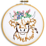 Jack Dempsey Needle Art Highland Cow 6 Inch Hoop Kit