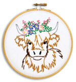 Jack Dempsey Needle Art Highland Cow 6 Inch Hoop Kit