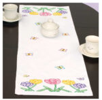 Jack Dempsey Needle Art Beautiful Blooms Table Runner