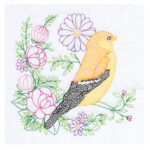 Jack Dempsey Needle Art Finch 18 Inch Quilt Blocks