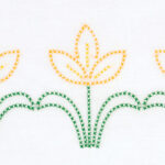 Jack Dempsey Needle Art Cross-Stitch Tulips Perle Edge Pillowcases