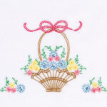 Jack Dempsey Needle Art Basket Of Daisies Lace Edge Pillowcases