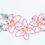 Jack Dempsey Needle Art Lilies Lace Edge Pillowcases
