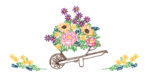 Jack Dempsey Needle Art Wheelbarrow Of Flowers Lace Edge Pillowcases