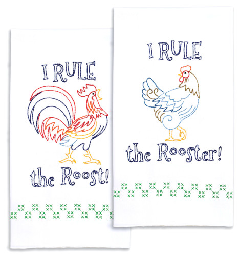 Jack Dempsey Needle Art Rule The Rooster Decorative Hand Towels