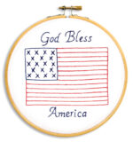 Jack Dempsey Needle Art American Flag 6 Inch Hoop Kit