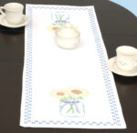 Jack Dempsey Needle Art Sunflowers In Mason Jar Table Runner
