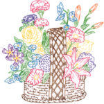 Jack Dempsey Needle Art Basket Of Flowers 18 Inch Quilt Blocks