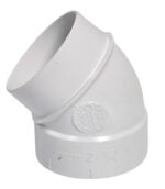 Vaculine Central Vacuum Cleaner White 2 Inch PVC Spigot 45 Degree Fitting