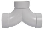 Vaculine Central Vacuum Cleaner White 2 Inch PVC Elbow 3-Way Fitting