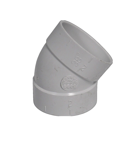 Vaculine Central Vacuum Cleaner White Stairway Ell 38 Degree Fitting