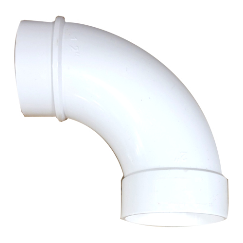 Vaculine Central Vacuum Cleaner White 2 Inch PVC 90 Degree Sweep Spigot Fitting
