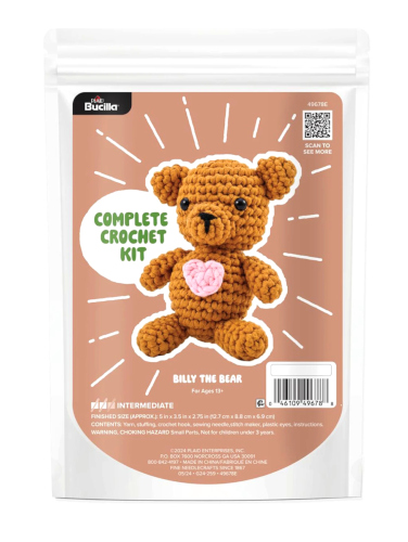 Bucilla Amigurumi 5 Inch Billy The Bear Complete Crochet Kit 49678E