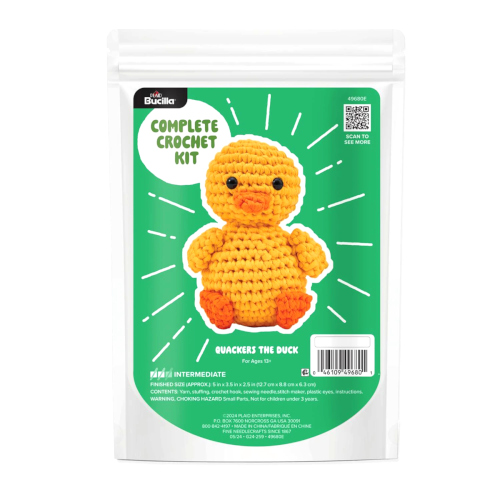 Bucilla Amigurumi Kit 5 Inch Quakers Duck Complete Crochet Kit 49680E