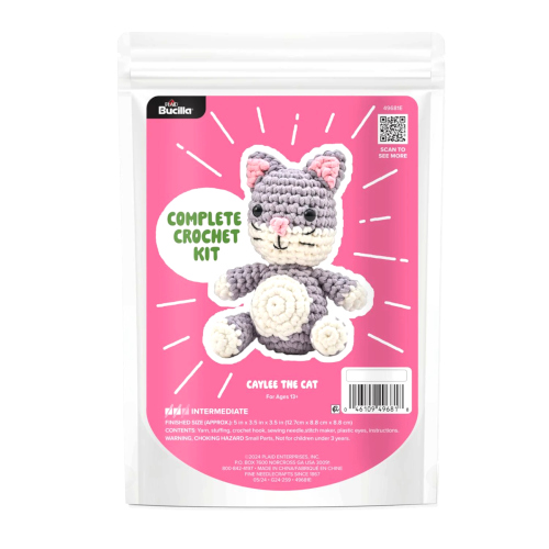 Bucilla Amigurumi Kit 5 Inch Caylee the Cat Complete Crochet Kit 49681E