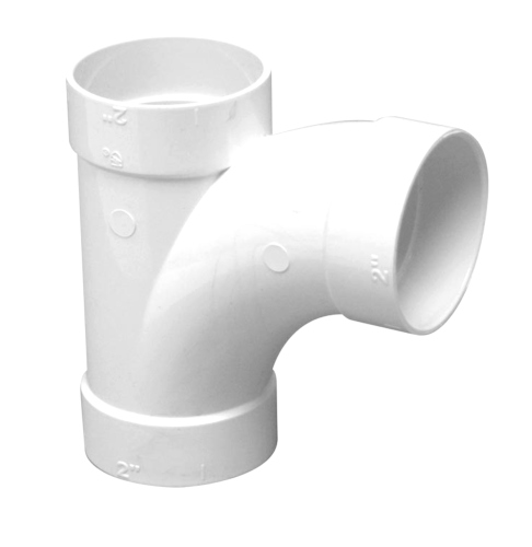 Vaculine Central Vacuum Cleaner White 2 Inch PVC Sweep Tee 90 Degree Fitting