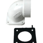 Vaculine Central Vacuum Cleaner White 2 Inch PVC 90 Deg Short Ell Fitting With Gasket