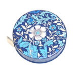Blue Floral Woodblock Retractable Tape Measure