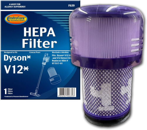 Envirocare HEPA Vacuum Filter Designed To Fit Dyson V12 Battery Stick Vac