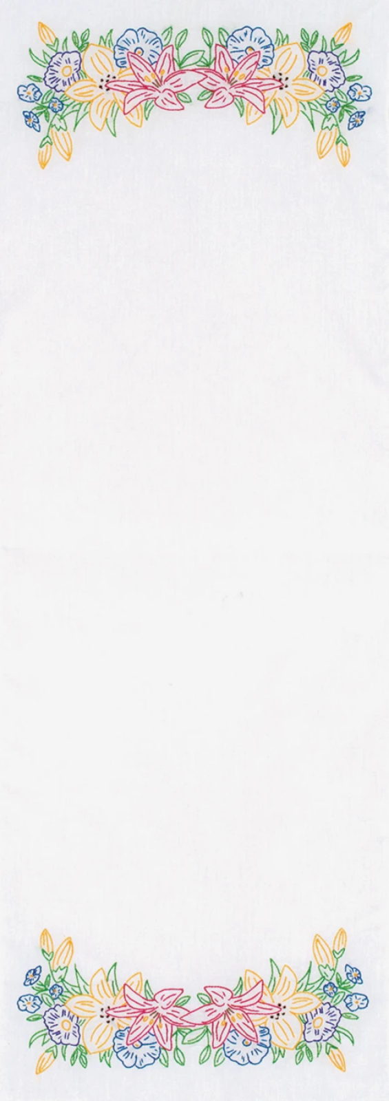 Jack Dempsey Needle Art Pretty Flowers Table Runner