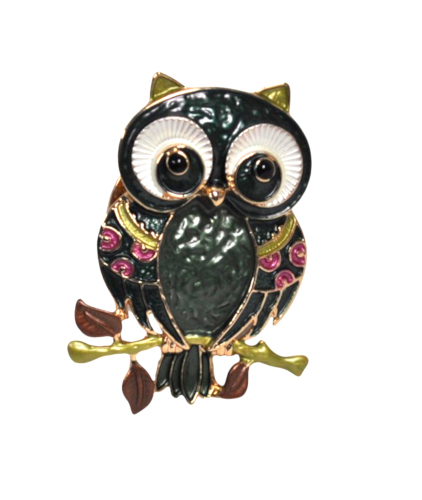 Owl On A Branch Magnetic Needle Minder