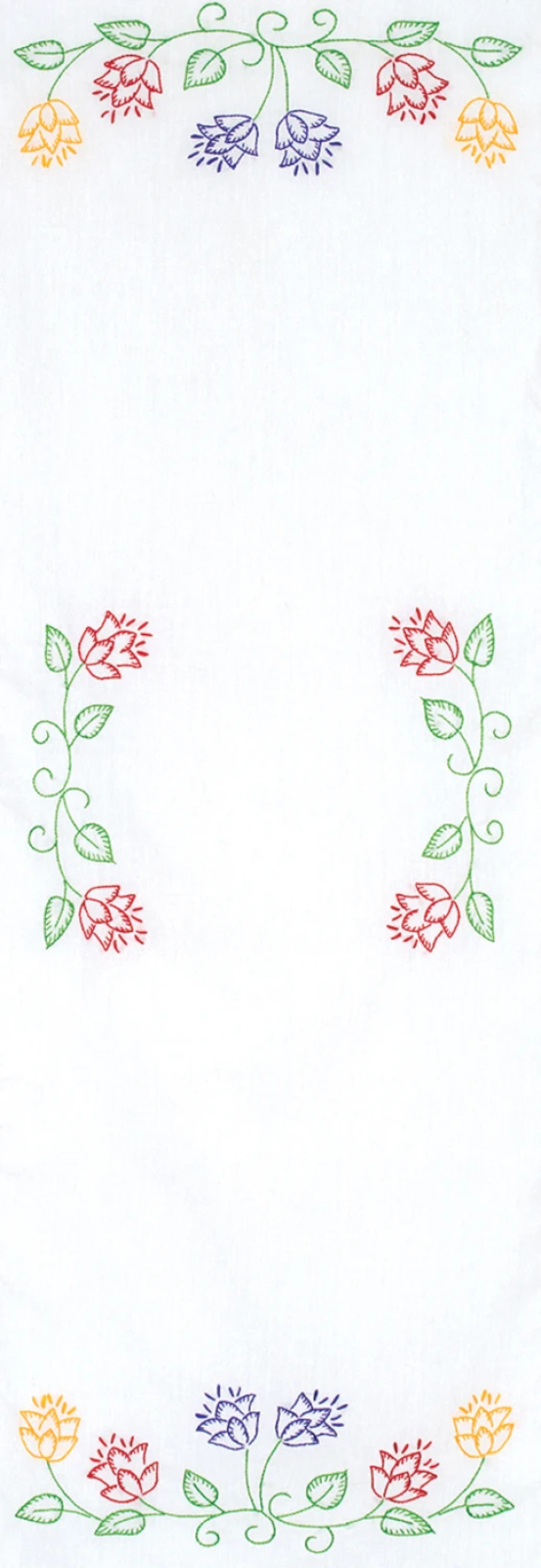 Jack Dempsey Needle Art Tulips Table Runner