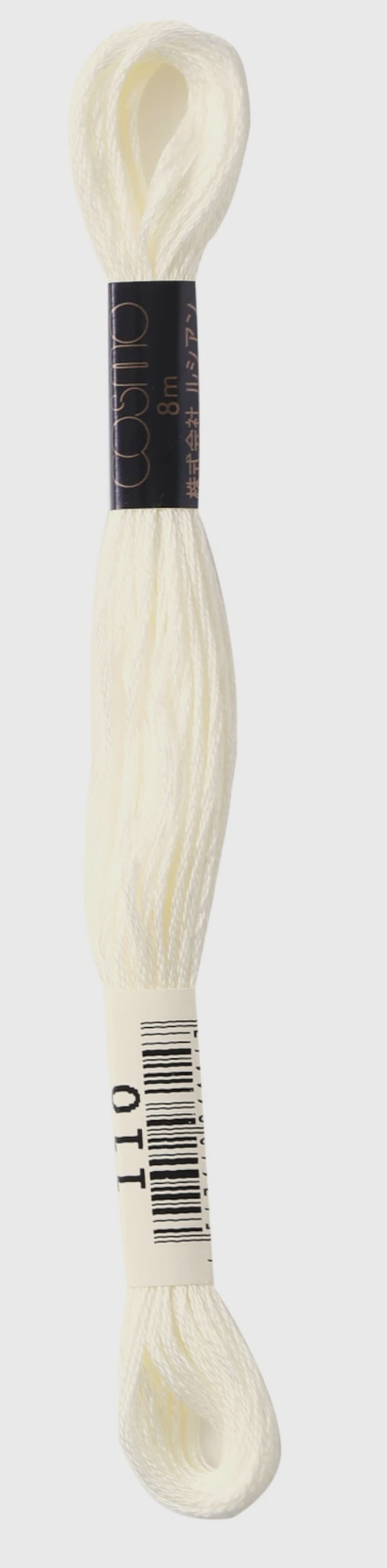 Cosmo Cotton White Embroidery Floss 8m Skein Color 110