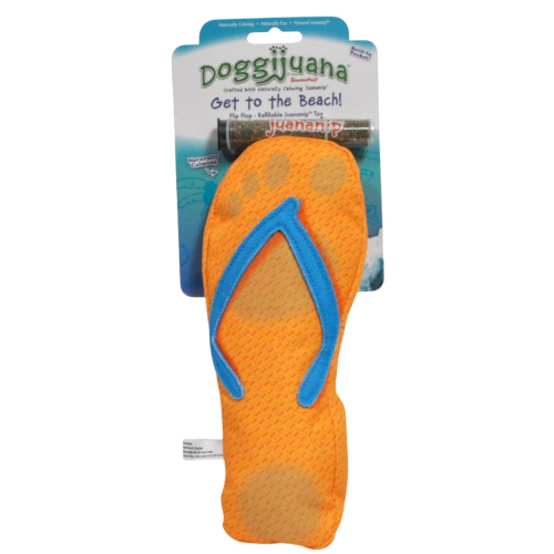 Doggijuana Get to the Beach Flip Flop Juananip Bundle Squeaky Plush Dog Toy